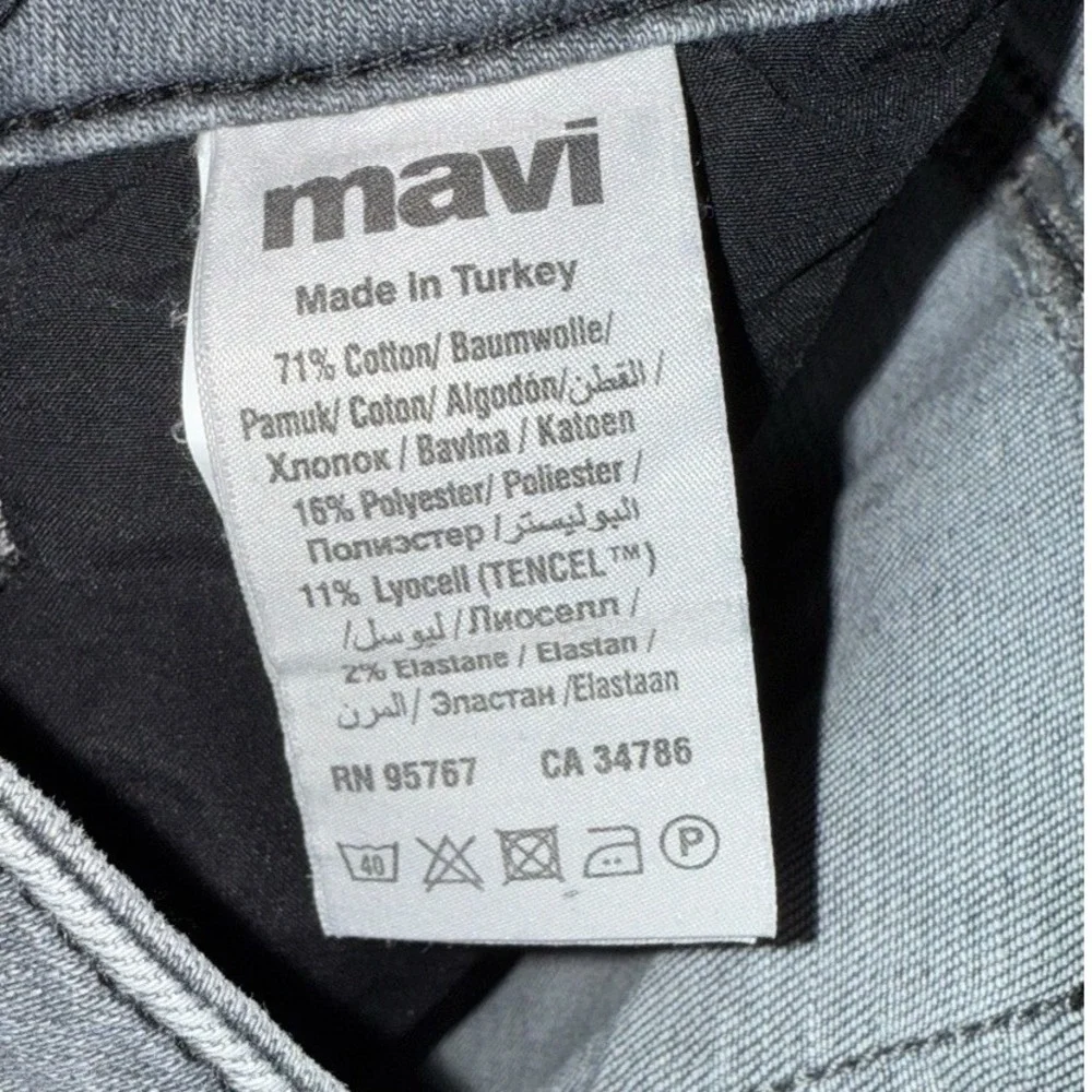 Mavi Emma Slim Boyfriend Grey Wash Denim Jeans‎ Stretch Womens Size 32